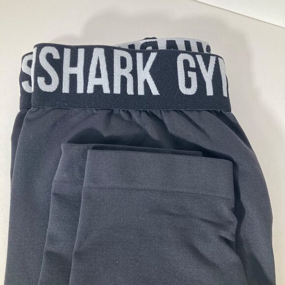 Womens Gym Shark Short Leggings Black XS Silicone Waist Band 12 - 14" #3 - Picture 3 of 6